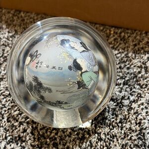 Elegant Asian Art Glass Sphere/paperweight hand painted